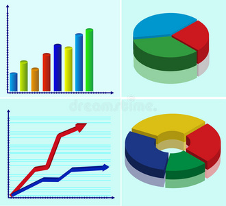 一套多色图表和时间表