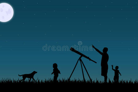 七夕观星图片 七夕观星素材 七夕观星插画 摄图新视界