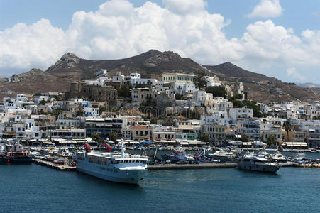 希腊，帕罗斯，风景如画的港口