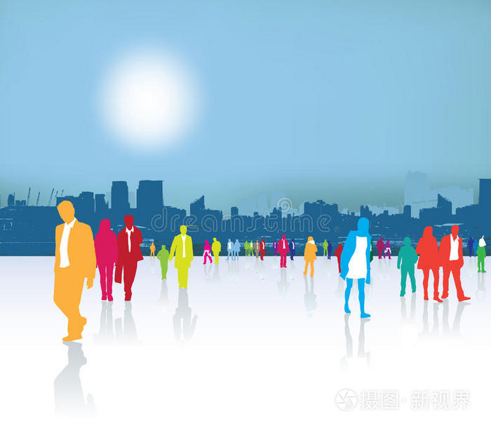 人来人往的繁华城市