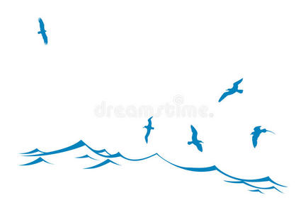 海鸟的矢量轮廓图片