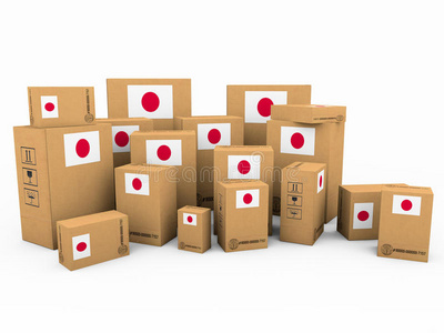 日本商品包装纸板箱照片