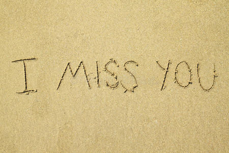 手写的我想你在沙滩上照片