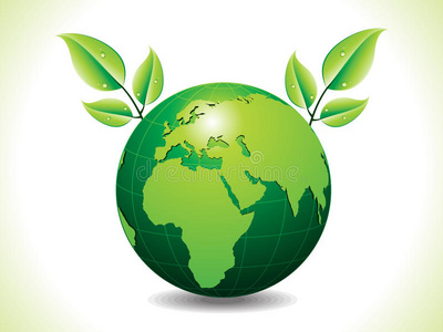 抽象叶绿色生态地球仪