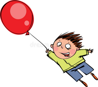 孩子们放飞红色气球图片