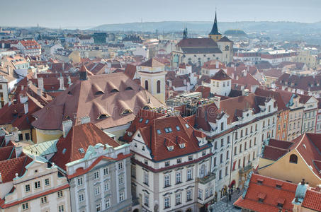 欧洲 外部 古老的 全景 布拉格 梅斯托 城市 教堂 目的地