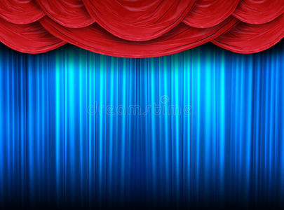 舞台上的现代窗帘