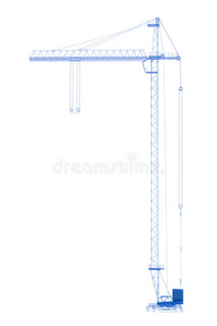 起重机3d X光蓝白