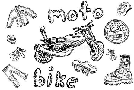 学校风格的摩托车草图