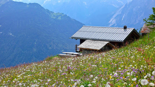 阿尔卑斯山的小屋