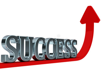 红色上升曲线走向成功插画