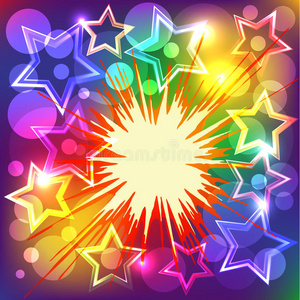 彩色恒星爆发的矢量图。