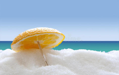 糖滩上的橘子图片