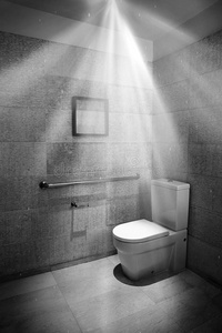带聚光灯的现代厕所