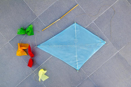 蓝色儿童风筝传统钻石