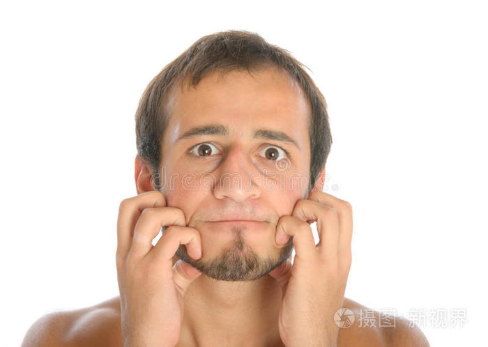 惊讶的男人抓脸