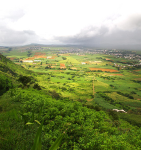 从mauriitus的le pouce山全景