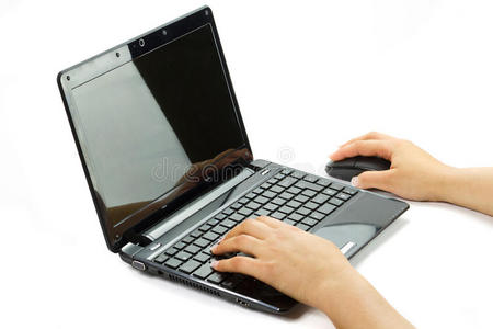 商业 女孩 手指 职业 鼠标 笔记本电脑 成人 生活 键盘