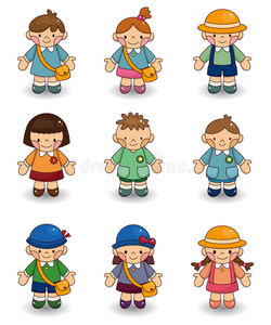 卡通儿童图标集照片