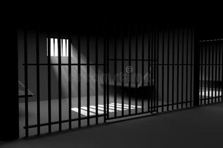 阳光窗户透过监狱窗户的阳光照片