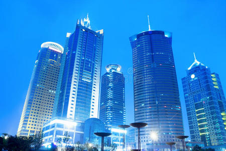 上海陆家嘴金融中心天际线图片