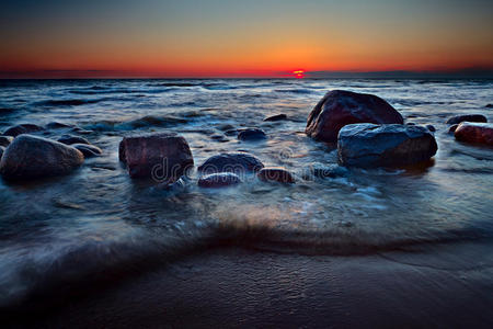 波罗的海彩色日落
