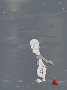 孤独黑猫卡通图片