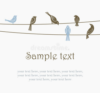 鸟电线图片 鸟电线素材 鸟电线插画 摄图新视界