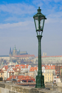 布拉格城堡风景区查尔斯桥灯柱图片