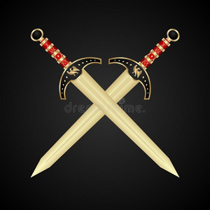 两把中世纪的剑照片