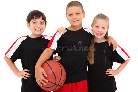 少男少女篮球队图片