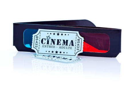 3d电影眼镜和门票