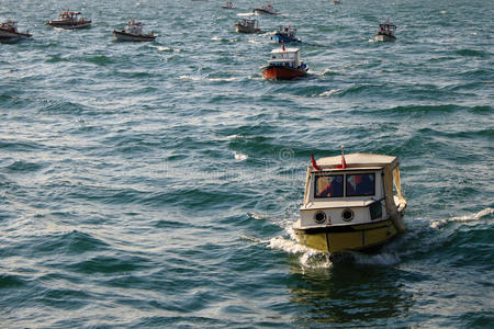 帆船 钓鱼 海的 波浪 马尔马拉 旅行 航海 火鸡 休息