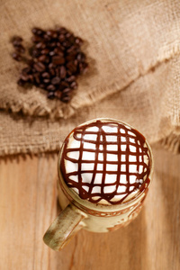 热泡沫咖啡卡布奇诺巧克力面图片