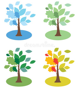 四季卡通背景图片-四季卡通背景素材-四季卡通背景插画-摄图新视界