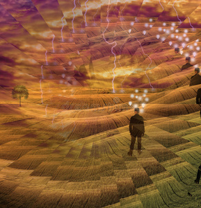 葡萄酒瓶子,结晶玻璃间谍眼睛锁眼海洋 地中海 沙尘暴 黎明