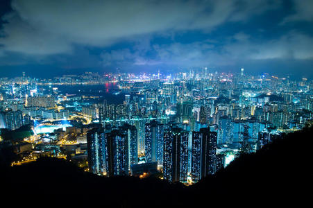 香港现代建筑夜景