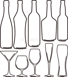 酒瓶和玻璃杯套装