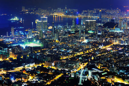 九龙及港岛夜景