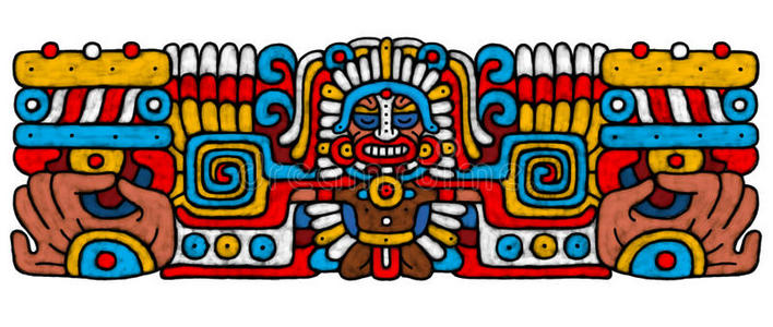 矢量图墨西哥与玛雅人字形墨西哥与玛雅人字形在玛雅人的风格装饰