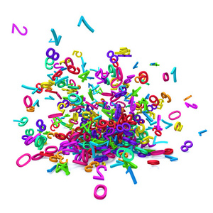 彩色三维数字爆炸