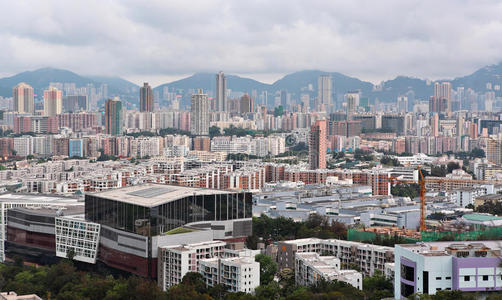 香港拥挤的建筑物