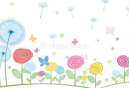 蒲公英抽象花卉卡图片