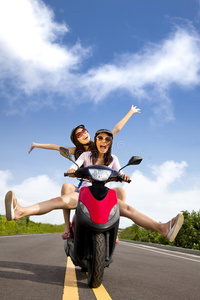 乐趣 司机 驱动 冒险 中国人 女孩 发动机 快乐 摩托车