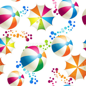 彩色雨伞无缝图案
