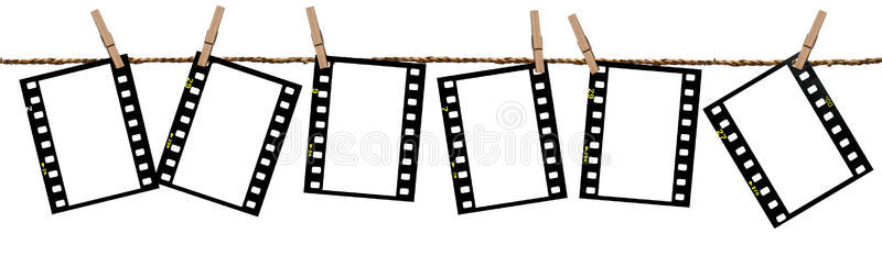 透明胶片作为背景摄影胶片元素背景设计在白色背景下隔离的录像带和