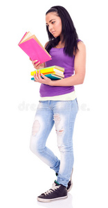 女学生读书