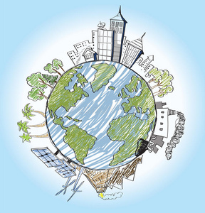 地球手绘图片-地球手绘素材-地球手绘插画-摄图新视界