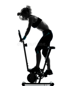 女子自行车运动健身姿势