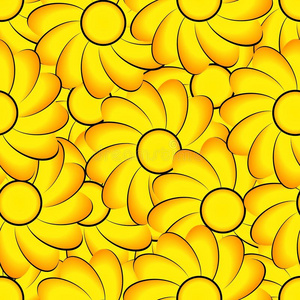 黄色花朵无缝